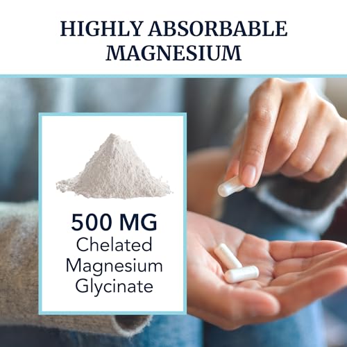 Magnesium Glycinate 500mg | Chelated Bisglycinate Complex for Muscle Relaxation Nobi NutritionUS supplements