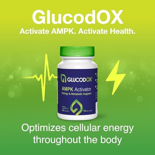 GlucodOX AMPK Activator Supplement – AMPK Enzyme, Metabolism Booster, Guggul Supplement for Body Management & Longevity – Vegan Metabolic Support - 30 Day Supply (60 Capsules) GlucodOXAu supplements