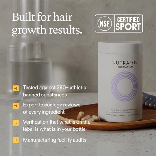 Nutrafol Postpartum Hair Growth Supplements, Clinically Tested for Visibly Thicker Hair and Less Shedding, Breastfeeding-friendly - 1 Month Supply NutrafolUS supplements