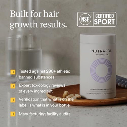 Nutrafol Postpartum Hair Growth Supplements, Clinically Tested for Visibly Thicker Hair and Less Shedding, Breastfeeding-friendly - 1 Month Supply NutrafolUS supplements