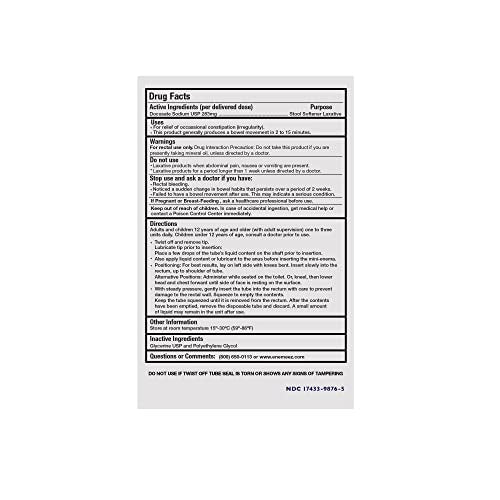 Docusol Docusate Sodium Mini Enema ml, Clear, 0.84 Fl Oz EnemeezAu supplements