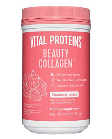 Vital Proteins Beauty Collagen (Strawberry Lemon, Canister) - 120mg of Hyaluronic Acid Vital ProteinsUS supplements