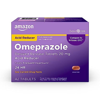 Amazon Basic Care Omeprazole Delayed Release Tablets 20 mg, Treats Frequent Amazon Basic CareUS supplements