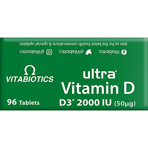 Vitabiotics Ultra Vitamin D Tablets 2000IU Extra Strength - 96 Count ( Pack of 1) Vitabiotics UltraUS supplements
