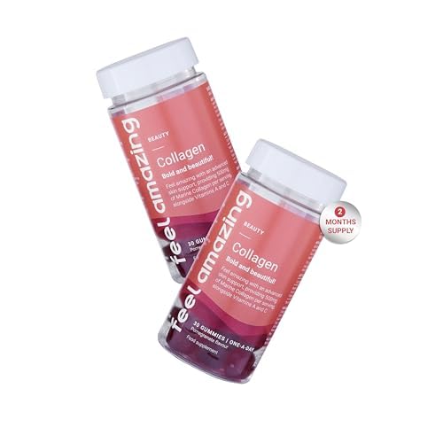 Collagen Gummies with Vitamins A and C, 500mg of Marine Collagen Per Serving, Advanced Skin Support, Feel AmazingUS supplements