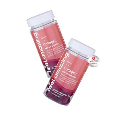 Collagen Gummies with Vitamins A and C, 500mg of Marine Collagen Per Serving, Advanced Skin Support, Feel AmazingUS supplements
