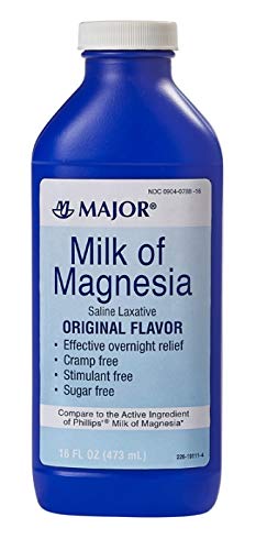 MAJOR Milk of Magnesia Saline Laxative - Original Flavor - Effective Overnight Relief - Stimulant-Free, Sugar-Free - 16 Fl Oz MAJORAu supplements