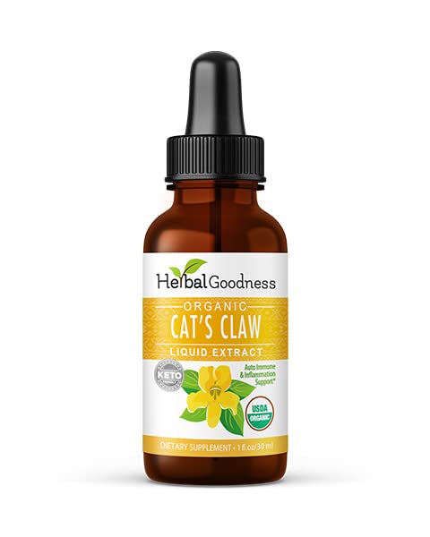 Cat's Claw Extract Joint Support - Herbal Supplement for Joint and Muscle Function, Immunity, Heart Support - Gluten Free - Superior Absorption - Organic Liquid 1oz - Herbal Goodness (1 bttl) Herbal GoodnessAu supplements