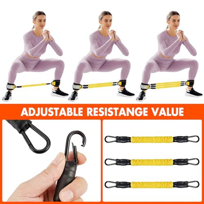 Ankle Resistance Bands with Cuffs, Ankle Bands for Working Out, Glutes Workout Equipment WOQQWUS supplements