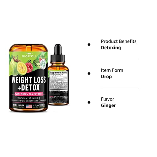 Weight Loss Drops Natural Detox Made in USA - Diet Drops for Fat Loss - Effective Appetite FQQFUS supplements