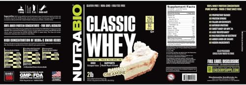 NutraBio Classic Whey Protein Powder- 25G Protein Per Scoop - Full-Spectrum Amino NutraBioUS supplements