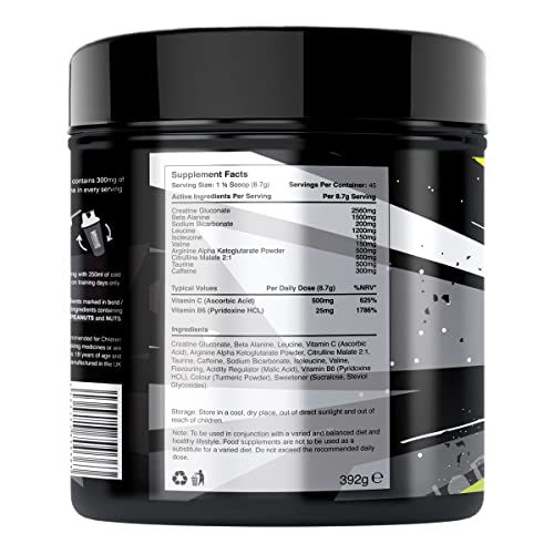 Warrior - RAGE Pre Workout Powder – Lightnin’ Lemonade 392g, WA-RG-045-01 WarriorAu supplements