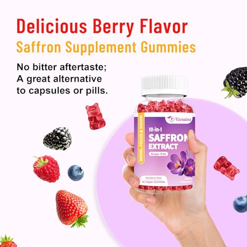 VZOXAINS 2 Pack Saffron Supplement Gummies, Sugar Free Saffron Extract with Magnesium VZOXAINSAu supplements