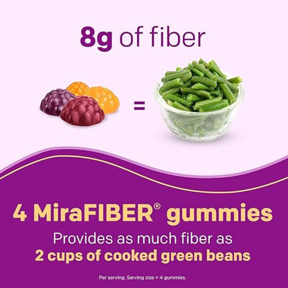 MiraLAX New MiraFIBER Gummies, 8g of Daily Prebiotic Fiber with B Vitamin MiraLAXUS supplements