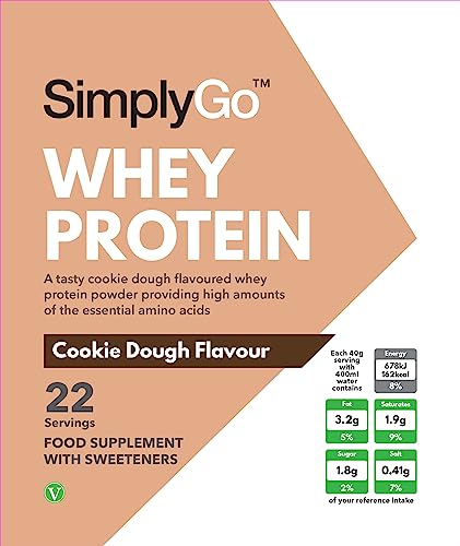 SimplyGo Whey Protein Powder | 900g | Simply Add 30g to Water, Juice or Shakes (Cookie Dough) Simply SupplementsAu supplements