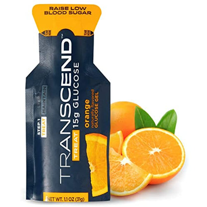 Transcend Glucose Gel Packs - Orange, 60 Pack (1.1oz Each) - FSA/HSA TranscendUS supplements