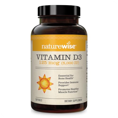 NatureWise Vitamin D3 5000iu (125 mcg) Healthy Muscle Function, and Immune Support NatureWiseUS supplements