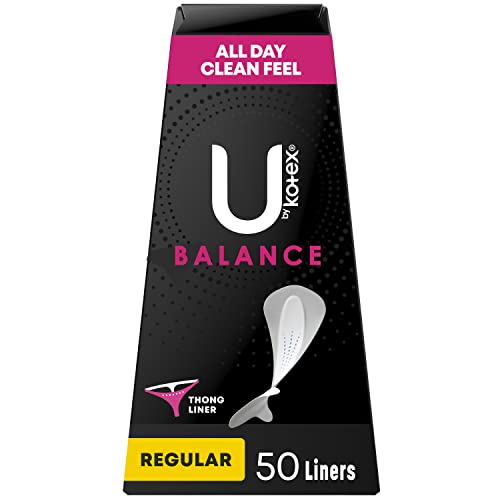 U by Kotex Balance Daily Wrapped Thong Panty Liners, Light Absorbency, Regular Length, 50 Count U by KotexAu supplements