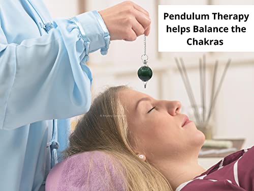 Green Aventurine Crystal Ball Pendulum for Divination - Dowsing Pendulum Necklace with Chain Amazing GemstoneAu supplements