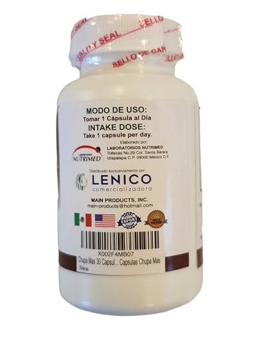 Lenico Comercializadora ChupaMas 60 Capsules Ginger, Green Tea, Prune, Artichoke Lenico ComercializadoraUS supplements