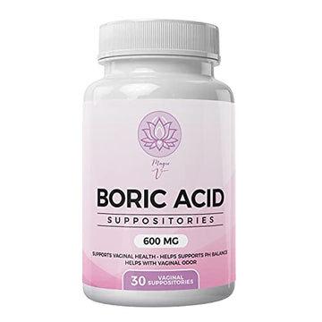 Magic V Steam Boric Acid Suppositories 600 MG 30 Count Optimal PH Support Made in The USA Magic V SteamAu supplements