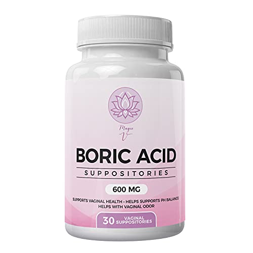 Magic V Steam Boric Acid Suppositories 600 MG 30 Count Optimal PH Support Made in The USA Magic V SteamAu supplements