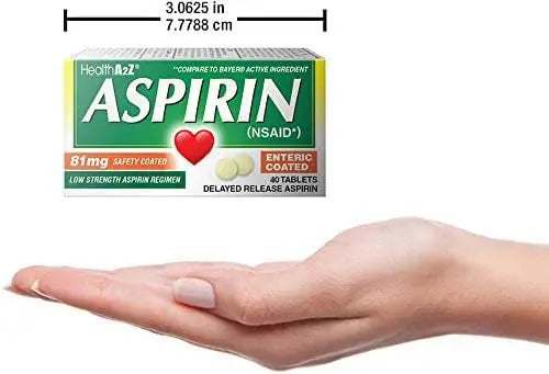 HealthA2Z Aspirin 81mg Low Strength | Enteric Coated | 24 Packs of 40 Counts (960 Tablets Total) | Value Package HealthA2ZAu supplements