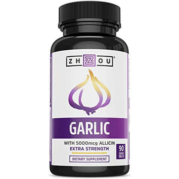Zhou Nutrition Garlic Supplement With Allicin, Extra Strength 5000mcg Allicin Per Serving Zhou NutritionUS supplements