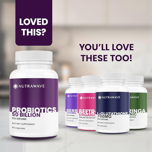 Nutrawave 50 Billion Probiotics for Women & Men, 15 Strains Active Culture. Relieves Bloating & Constipation, Improved Digestion & Gut Health Supplement, Vegan. 60 Powerful Small Capsules. Nutra WaveAu supplements
