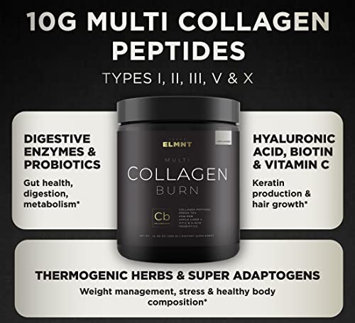 Super Collagen Burn - Premium Multi Collagen for Women w. ACV, Hyaluronic Acid, KSM66 TERRA ELMNTUS supplements
