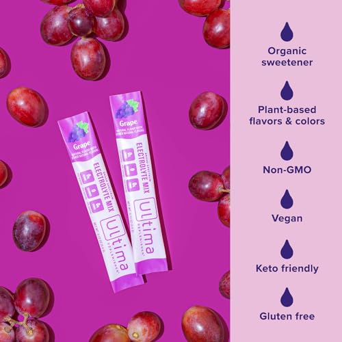 Ultima Replenisher Daily Electrolyte Drink Mix – Grape, 20 Stickpacks – Hydration Packets Ultima ReplenisherUS supplements