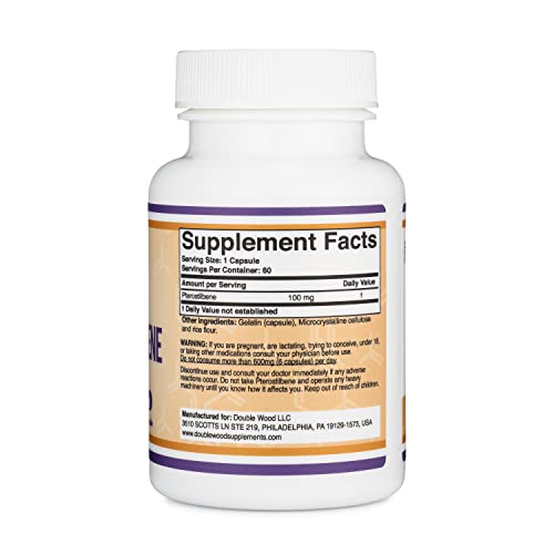 Pterostilbene Supplement 100mg Capsules (Third Party Tested) Manufactured in The USA Double Wood SupplementsUS supplements