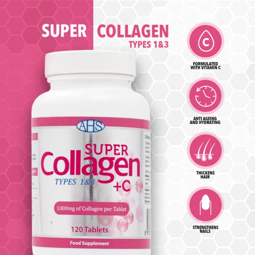 AHS Super Collagen + Vitamin C Tablets 120 Tablets - 6000mg Collagen per Serving - 1 Month Supply AHSAu supplements