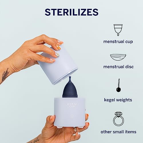 Pixie Menstrual Cup & Disc Steamer Sterilizer 2.0 - Kills 99.9% of Germs with Cleaner Steam Pixie CupAu supplements
