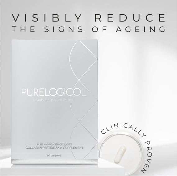 Collagen Tablets, Best Hydrolysed Protein Peptide Skin Supplement - 90 x Collagen Capsules x 800mg PurelogicolUS supplements