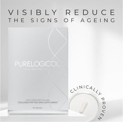 Collagen Tablets, Best Hydrolysed Protein Peptide Skin Supplement - 90 x Collagen Capsules x 800mg PurelogicolUS supplements