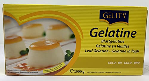 Gelita | Gold Leaf Gelatine | 500 Leaves | Allergen Free | Ideal for Thickening or jellification GelitaAu supplements