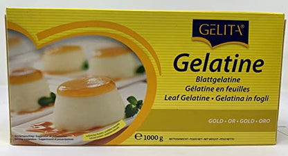 Gelita | Gold Leaf Gelatine | 500 Leaves | Allergen Free | Ideal for Thickening or jellification GelitaUS supplements