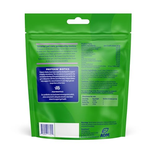 Protexin Daily Care Gut+ Mobility | 60 Dog Chews, Chicken and Bacon Flavor Dog Supplement | Probiotics for Dogs, Dog Postbiotics ProtexinAu supplements