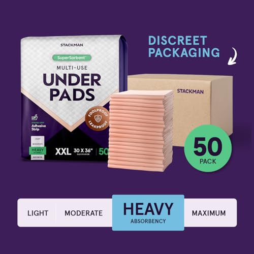 XXL Bed Pads, 5-Layer Disposable 30 x 36 Chucks Pee Pads for Incontinen Stack ManUS supplements