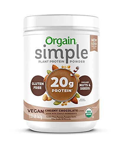 Orgain Organic Simple Vegan Protein Powder, Chocolate - 20g Plant Based Protein OrgainUS supplements