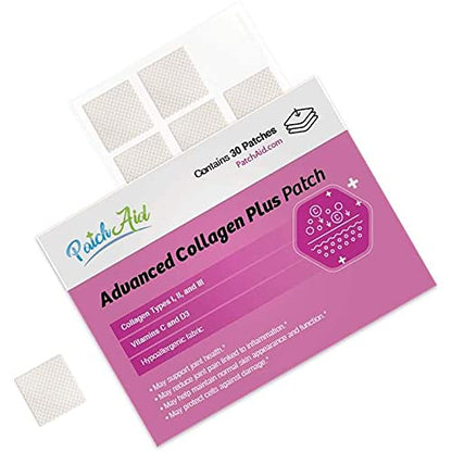 Patch Aid Advanced Collagen Plus - 30 Daily Topical Patches. 100% Natural & Vegan. Allergy & Filler Free Patch AidUS supplements