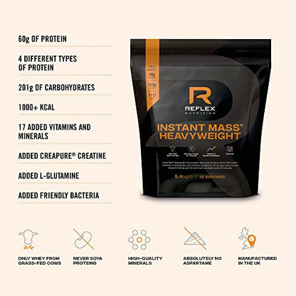 Reflex Nutrition Instant Mass Heavyweight, Mass Protein Powder, Over 1000 Calories Per Serving, 60g Protein Reflex NutritionUS supplements
