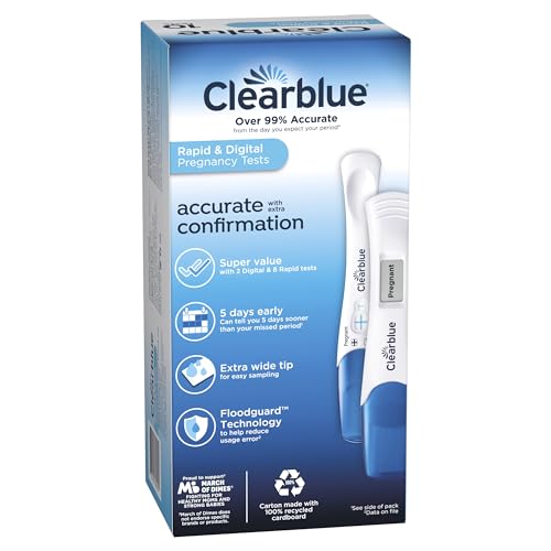 Clearblue Pregnancy Test Combo Pack, 10ct - Digital with Smart Countdown & Rapid ClearblueUS supplements