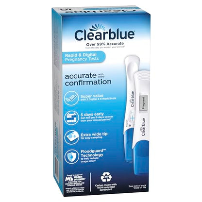 Clearblue Pregnancy Test Combo Pack, 10ct - Digital with Smart Countdown & Rapid ClearblueUS supplements