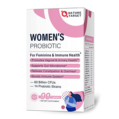 Probiotics-for-Women, Probiotics and Prebiotics, Cranberry and D-Mannose, 50-Billion NATURE TARGETUS supplements