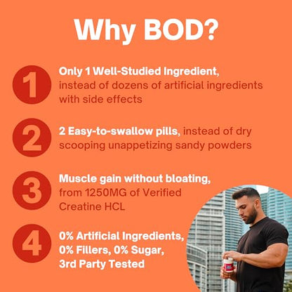 Creatine HCL Pills - Muscle Growth, Endurance, No Bloat, No Load, Not Flavored Goba TeaUS supplements