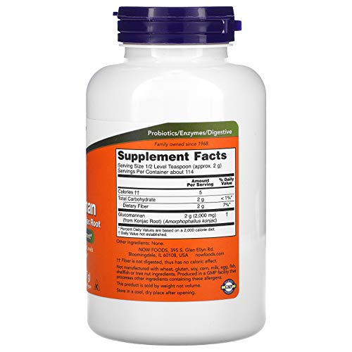 NOW Supplements, Glucomannan (Amorphophallus konjac) Pure Powder, Supports Regularity NOWUS supplements