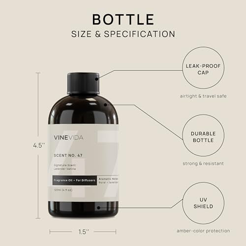 VINEVIDA [4 Fl Oz] Lavender Vanilla Fragrance Oil for Cold Air Diffusers, Essential Oils for Diffuser Oil Refill VINEVIDAAu supplements
