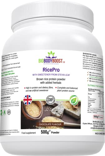 RicePro |Chocolate | Brown Rice Protein Powder with Added Herbals | Chicory Root Extract, BiobodyboostAu supplements